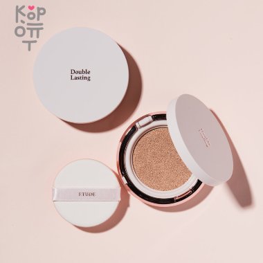 Etude House Double Lasting Cushion Glow SPF50+/PA+++ - Кушон с эффектом двойного сияния, 15гр. &mdash; Корейские товары для всей семьи(КорОпт)