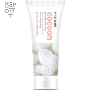 Pretty Skin Cocoon Pore Scrub Foam Pure Brightening - Пенка скраб с коконом шелкопряда 150мл.  — Корейские товары для всей семьи(КорОпт)