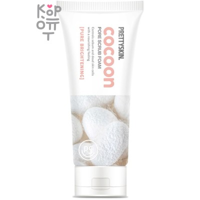 Pretty Skin Cocoon Pore Scrub Foam Pure Brightening - Пенка скраб с коконом шелкопряда 150мл. 