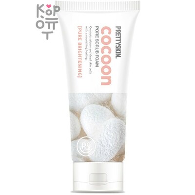 Pretty Skin Cocoon Pore Scrub Foam Pure Brightening - Пенка скраб с коконом шелкопряда 150мл. 