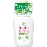 LION Hadakara Body Soap Foam Smooth feel - Бархатная Увлажняющая пенка для тела с ароматом зелёных цитрусовых