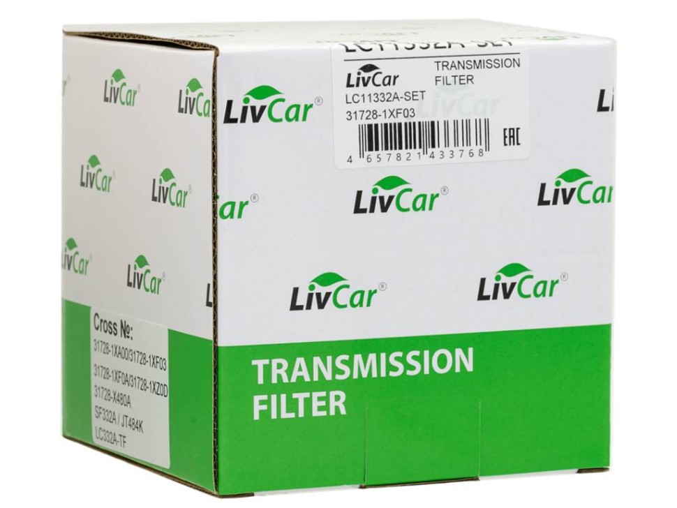 LIVCAR TRANSMISSION FILTER LC11332A-SET — Фильтр трансмиссионный автоматической коробки передач LC332A-TF в комплекте с прокладкой поддона