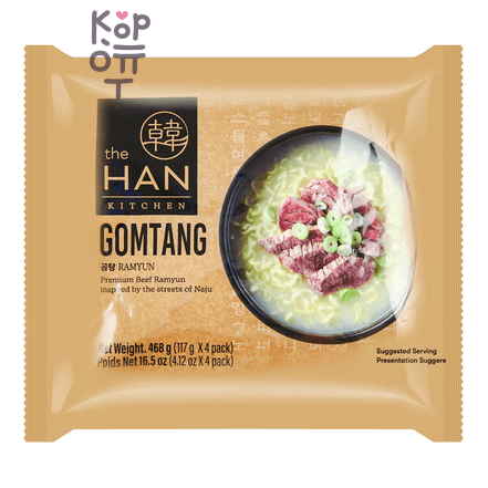 The Han Kitchen Gomtang - Лапша быстрого приготовления с Говядиной в белом бульоне 117 г, Коробка 32 шт.