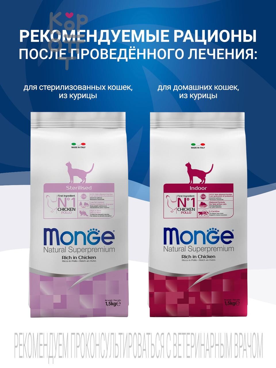 Диетический корм Monge VetSolution Cat Obesity Обесити для кошек при избыточном весе 1,5кг.