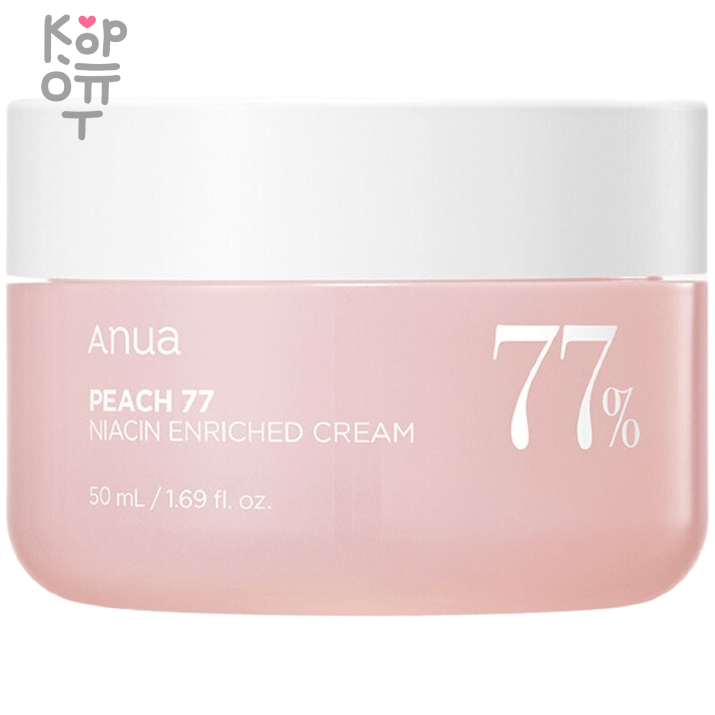 Anua Peach 77% Niacin Enriched Cream - Крем для лица смягчающий с экстрактом Персика и Ниацинамидом 50мл., купить с доставкой на дом  Смягчающий крем для лица с экстрактом персика и ниацинамидом обеспечивает глубокое увлажнение и ровный тон, а также здоровое сияние кожи. Глубоко увлажняет и смягчает кожу, устраняя сухость и обезвоженность, препятствует шелушениям. Способствует выравниванию тона кожи, оказывает мощное антиоксидантное действие и восстанавливает здоровое сияние кожи. Способствует поддержанию гладкости кожи, препятствует потере упругости и появлению возрастных изменений.
