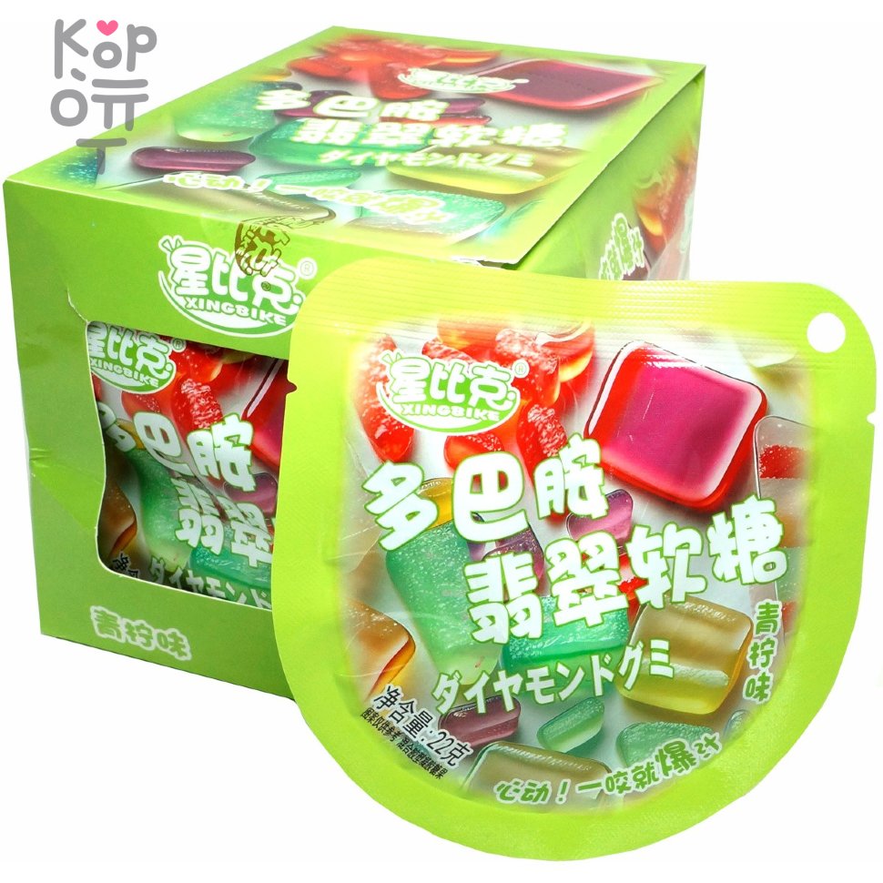 Мягкая конфета XingBike Candy - Изумрудный мармелад со вкусом Яблока, купить с доставкой на дом фото 1 &mdash; Корейские товары для всей семьи(КорОпт)