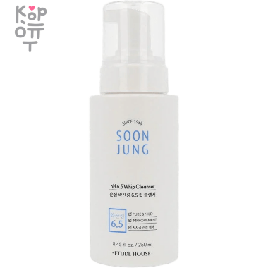 Etude House Soon Jung pH 6,5 Whip Cleanser - Мягкая пенка для чувствительной кожей с нейтральным pH — Корейские товары для всей семьи(КорОпт)