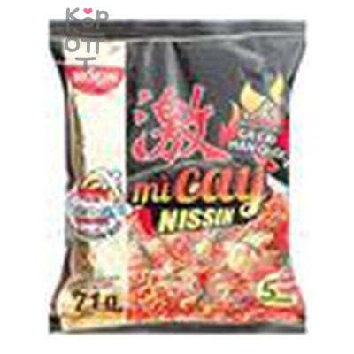 Nissin — Лапша со вкусом корейской острой курицы с чили (м/у), 71гр 1*30, шт