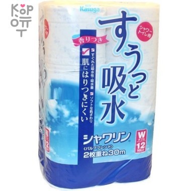 Kasuga Kyusui Туалетная бумага двухслойная ароматизированная, 25 м. (12 рулонов упаковка) — Корейские товары для всей семьи(КорОпт)