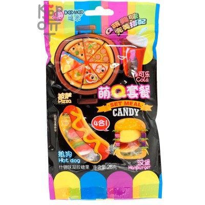 Конфеты жевательные Doumi Set Meal Candy - Пица, Гамбургер, Хот дог, фруктовое ассорти