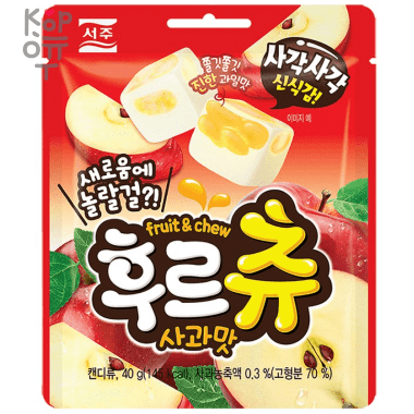 Seoju Apple Fruit &amp; Chew Jelly - Мармелад со вкусом Яблока, 40гр. — Корейские товары для всей семьи(КорОпт)
