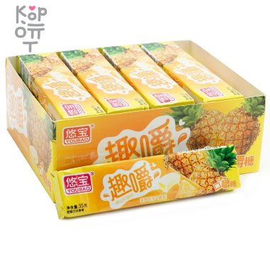 Жевательные конфеты Youbao Candy Сэндвич со вкусом Ананаса — Корейские товары для всей семьи(КорОпт)