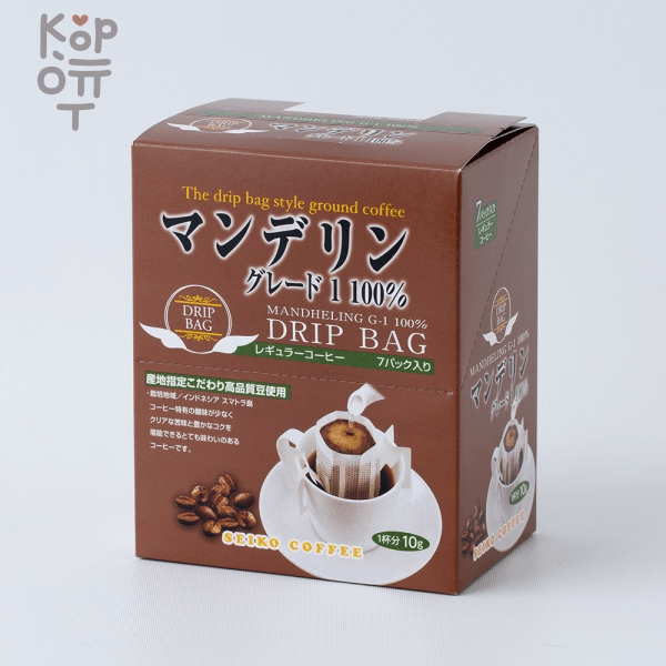 Кофе молотый Seiko Coffee Drip coffee Mandheling grade Blend - Дрип-бэг Манделинг бленд 7шт.*10гр. в упаковке, купить с доставкой на дом фото 1 — Корейские товары для всей семьи(КорОпт)