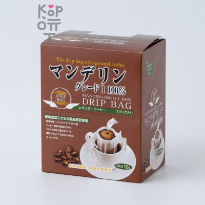 Seiko Coffee Drip Coffee Mandheling Grade Blend Кофе молотый дрип-бэг Манделинг бленд, 7 шт. × 10 г