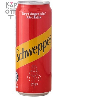 Schweppes Ginger Ale - Газированный безалкогольный напиток Имбирный Эль, Вьетнам, 320мл. &mdash; Корейские товары для всей семьи(КорОпт)