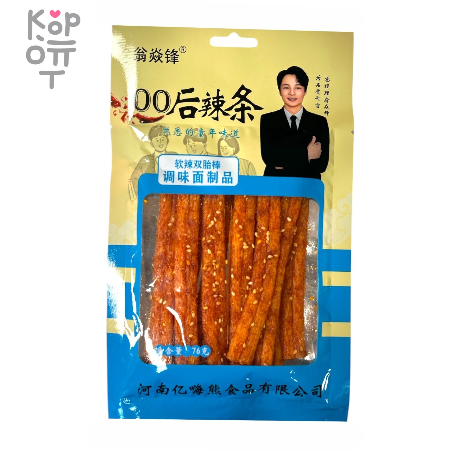 Снэк Weng Yanfeng Foods Юные Депутаты, 76гр. - Пряный пшеничный снек с пряным вкусом, квадратный