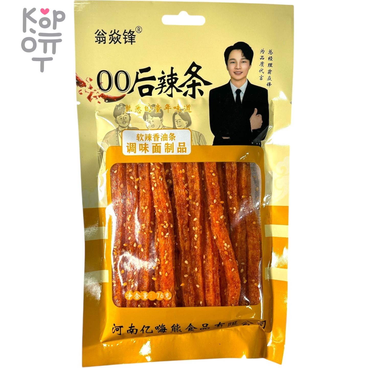 Снэк Weng Yanfeng Foods Юные Депутаты, 76гр. - Пряный пшеничный снек с пряным вкусом, квадратный