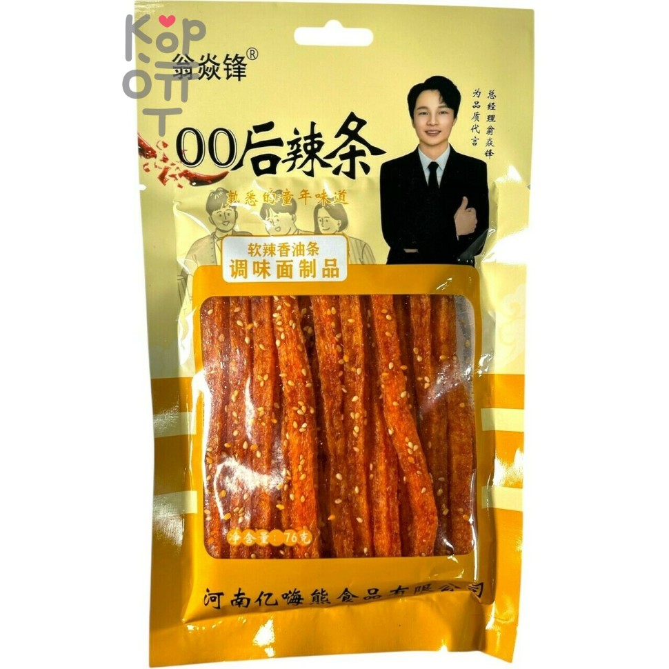 Снэк Weng Yanfeng Foods Юные Депутаты, 76гр. - Пряный пшеничный снек с пряным вкусом, квадратный
