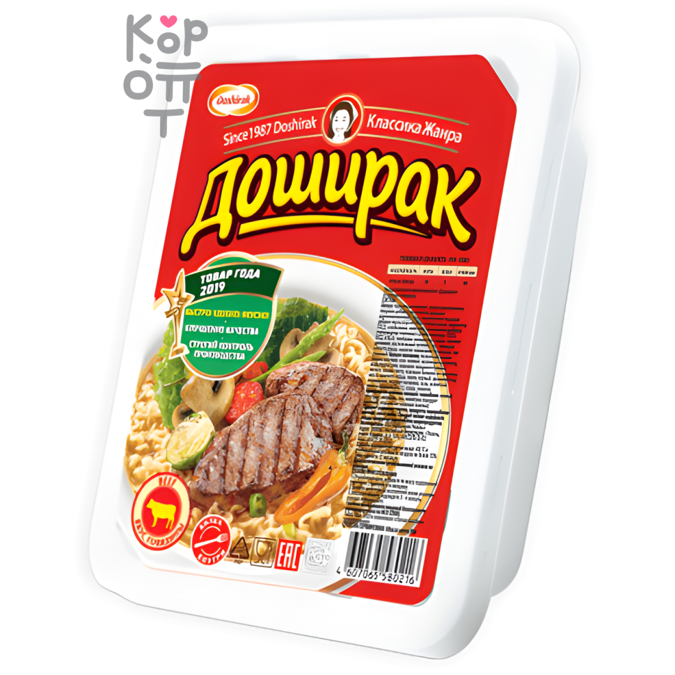 Доширак - Лапша быстрого приготовления со вкусом говядины 90гр., Коробка 24шт.
