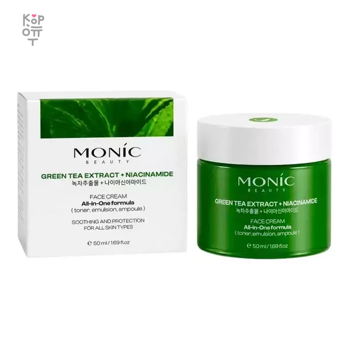 MONIC BEAUTY All-in-One — крем для лица с экстрактом зелёного чая и ниацинамидом 50 мл