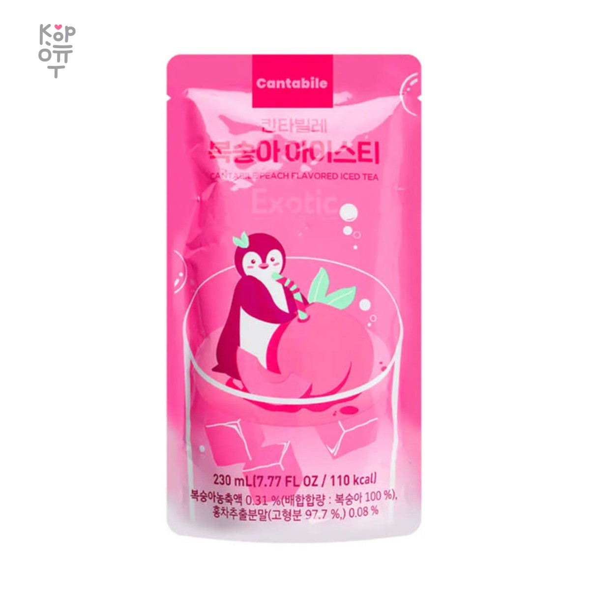 Cantabile Peach Flavored Iced Tea — Напиток Холодный персиковый чай, 230 мл