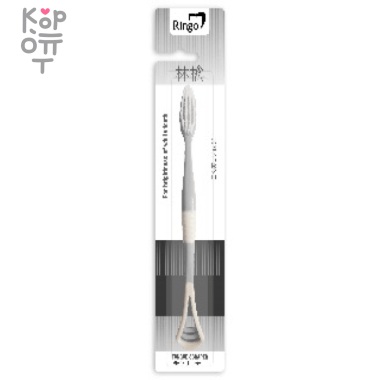 Ringo Зубная щетка с жесткой щетиной (со скребком 2в1) — Корейские товары для всей семьи(КорОпт)