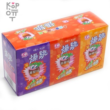 Карамель шипучка-взрывашка Popping Candy со вкусами сладкого апельсина, клубники и винограда, 150гр. — Корейские товары для всей семьи(КорОпт)