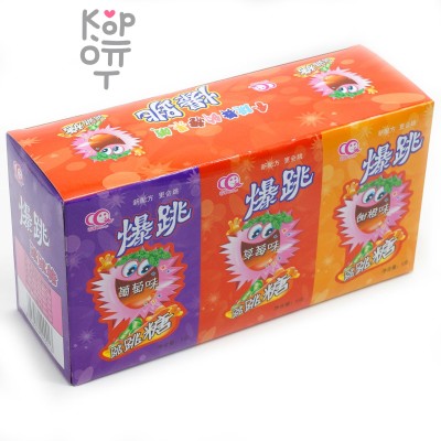 Карамель шипучка-взрывашка Popping Candy со вкусами сладкого апельсина, клубники и винограда, 150гр.