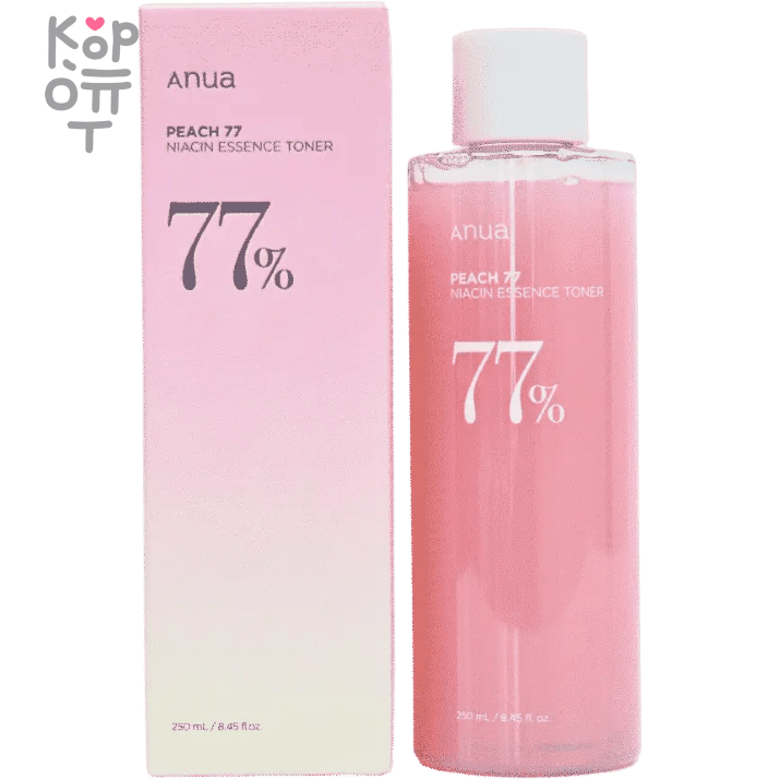 Anua Peach 77% Niacin Essence Toner - Тонер-эссенция для лица с экстрактом Персика и Ниацинамидом 250мл., купить с доставкой на дом **Anua Peach 77% Niacin Essence Toner — тонер-эссенция для лица с экстрактом персика и ниацинамидом**Тонер-эссенция Anua Peach — это эффективное средство для ухода за кожей лица. Благодаря экстракту персика и ниацинамиду он увлажняет и питает кожу, делая её более гладкой и здоровой. Средство помогает уменьшить видимость пор и улучшить цвет лица.