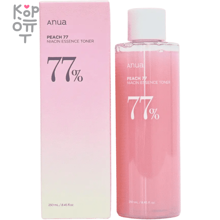 Anua Peach 77% Niacin Essence Toner - Тонер-эссенция для лица с экстрактом Персика и Ниацинамидом 250мл., купить с доставкой на дом фото 1 — Корейские товары для всей семьи(КорОпт)