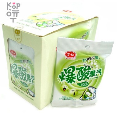 Кислая карамель WanHeDa Sour Sour Fruit Steam Candy Газировка с взрывным вкусом снежного Лимона — Корейские товары для всей семьи(КорОпт)