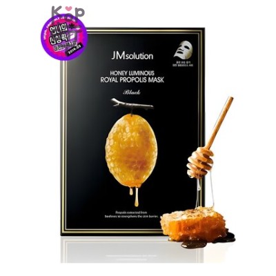 JMsolution Honey Luminous Royal Propolis Mask Black - Восстанавливающая тканевая маска с прополисом, 30 мл