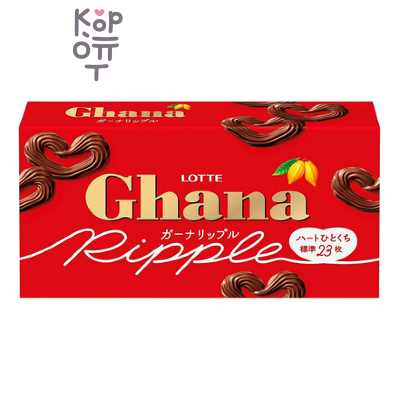 Lotte Ghana Ripple Chocolate Bar - Шоколад Гана молочный в форме сердечек, 58гр.