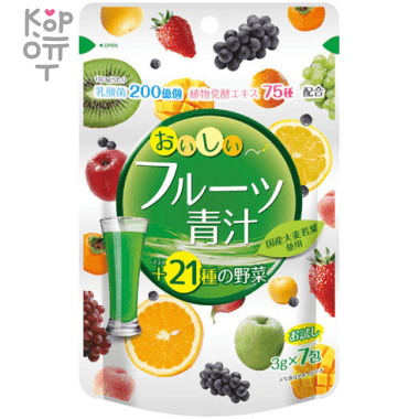 Yuwa Delicious Fruit Aojiru Концентрат для приготовления безалкогольных напитков &quot;Аодзиру с фруктами&quot; (яблоко, манго) — Корейские товары для всей семьи(КорОпт)