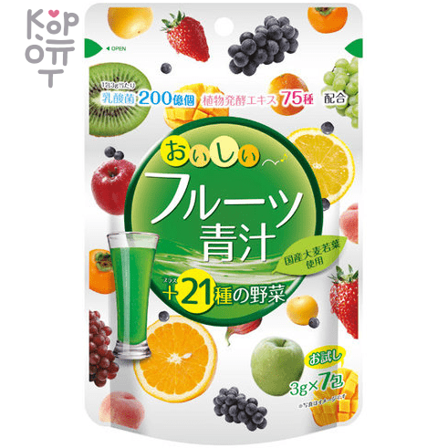 Yuwa Delicious Fruit Aojiru Концентрат для приготовления безалкогольных напитков "Аодзиру с фруктами" (яблоко, манго), купить с доставкой на дом фото 1 — Корейские товары для всей семьи(КорОпт)