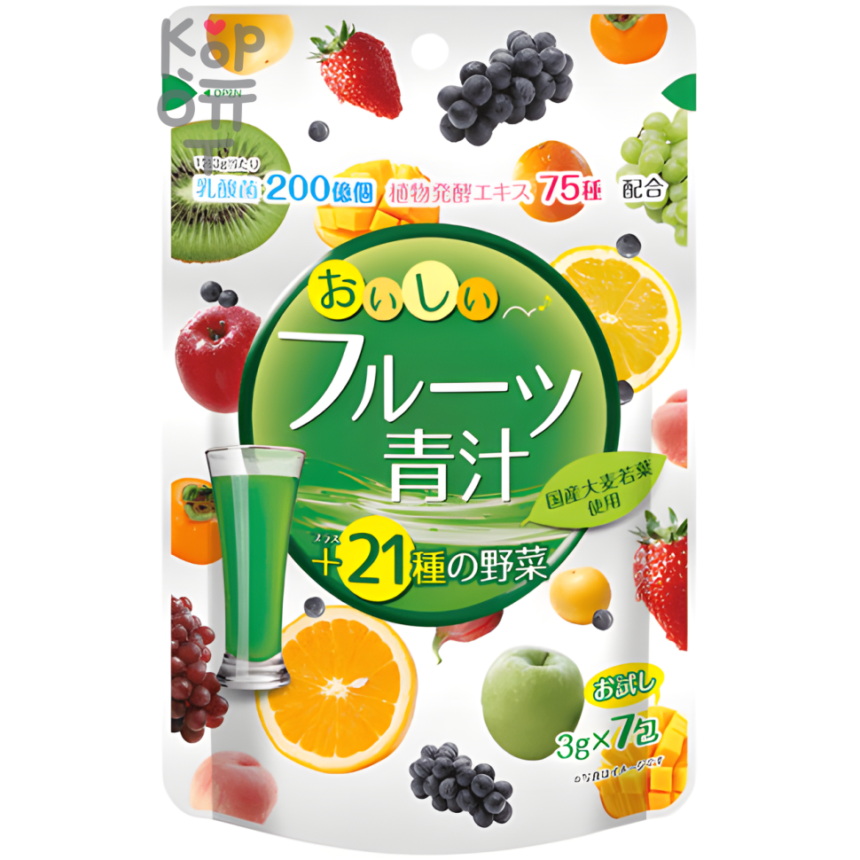 Yuwa Delicious Fruit Aojiru Концентрат для приготовления безалкогольных напитков "Аодзиру с фруктами" (яблоко, манго)