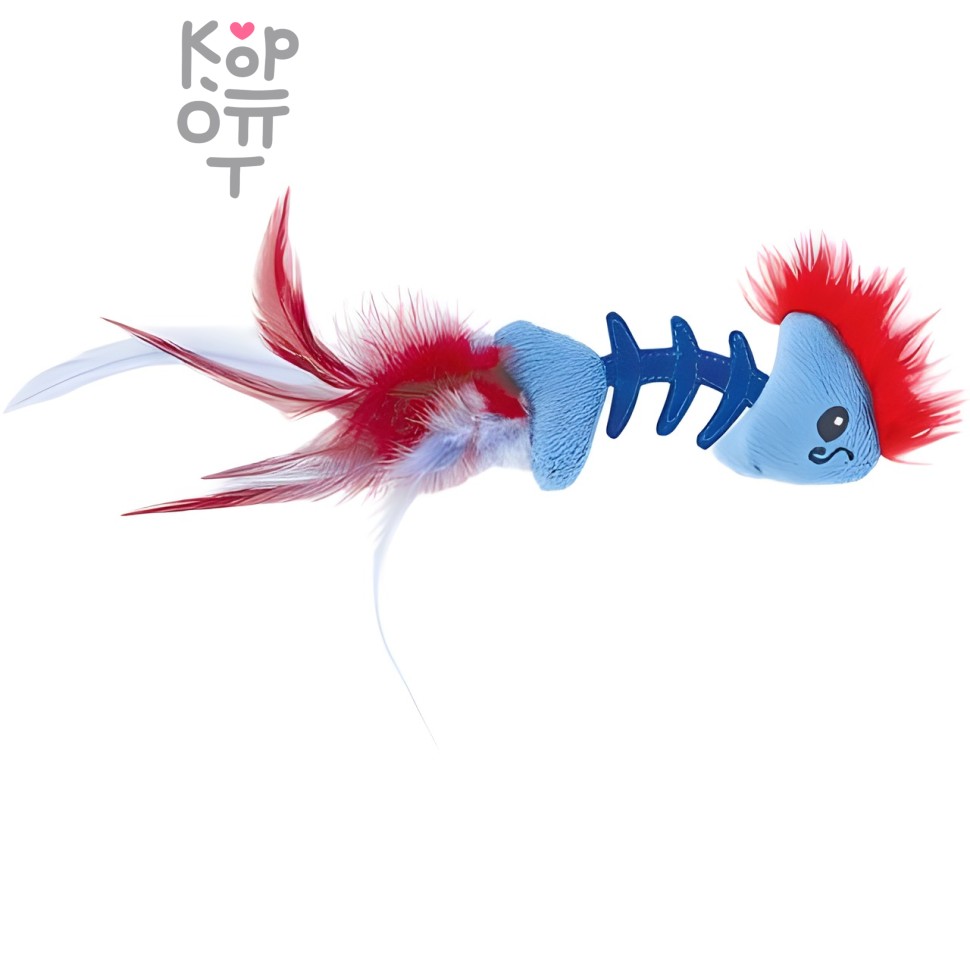 Petstages игрушка для кошек Play 'Fish Bone' голубая