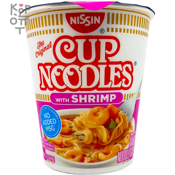 Nissin Cup Noodles Shrimp - Лапша быстрого приготовления совкусом креветки, купить с доставкой на дом фото 1 — Корейские товары для всей семьи(КорОпт)