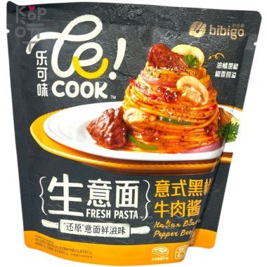 Свежая лапша Bibigo Итальянская паста с перечным соусом и говядиной, 252гр. — Корейские товары для всей семьи(КорОпт)