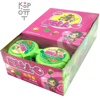 Жевательная резинка Baby Bubble Rolls с фруктовыми вкусами(арбуз, клубника, Кока Кола) в форме Ленты
