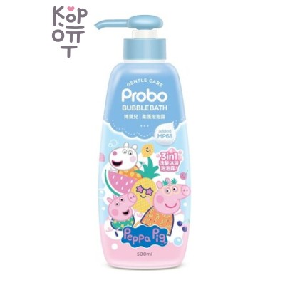 PROBO Gentle Care 3in1 Bubble Bath Peppa Pig - Пена для ванны 3в1 Свинка Пеппа с нежным ароматом Хлопка 500мл.