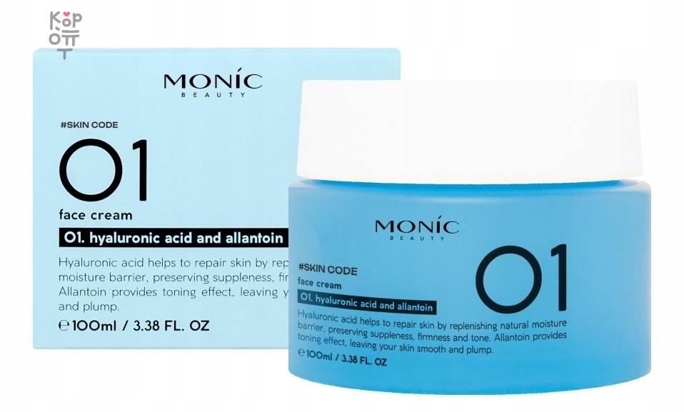 MONIC BEAUTY Skin Code 01 — крем для лица с гиалуроновой кислотой и аллантоином 100 мл