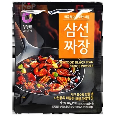 Daesang Seafood black bean sauce powder - Основа для приготовления соуса из черных соевых бобов со вкусом морепродуктов 80гр.