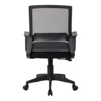 Office Chair BY-294 Black - Кресло офисное с сетчатой спинкой и подлокотниками, чёрное