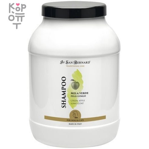ISB Traditional Line Green Apple Шампунь для длинной шерсти 3 л, купить с доставкой на дом фото 1 — Корейские товары для всей семьи(КорОпт)