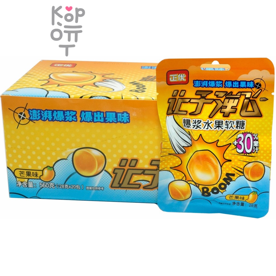 Жевательная конфета Positive Explosive Fruit gummies - Взрывоопасный мармелад с фруктовым соком и вкусом Манго