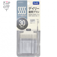 EBISU Daily Type Interdental Brush - Ёршик межзубный ПРЯМОЙ ФОРМЫ на короткой тонкой ручке (без колпачка) 30шт.