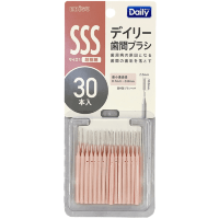EBISU Daily Type Interdental Brush - Ёршик межзубный ПРЯМОЙ ФОРМЫ на короткой тонкой ручке (без колпачка) 30шт.