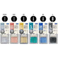 EBISU Daily Type Interdental Brush - Ёршик межзубный ПРЯМОЙ ФОРМЫ на короткой тонкой ручке (без колпачка) 30шт.