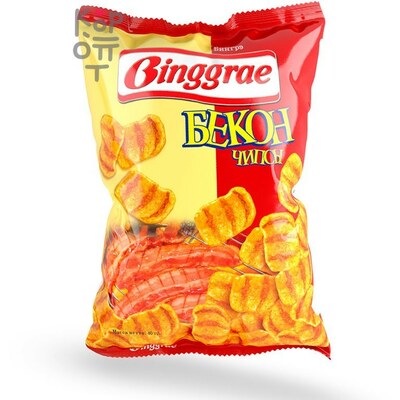 Binggrae Бингрэ Чипсы со вкусом копчёного бекона, 40 г
